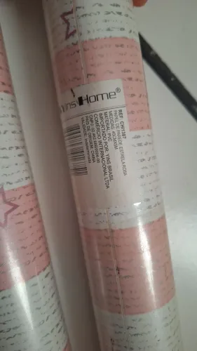 Papel de Parede Estrela Rosa 45cmx5m - Novo