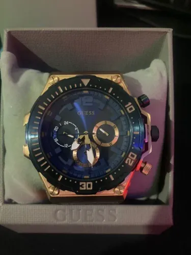 Relógio Guess Masculino Esportivo Azul Crocco Gw0326g1