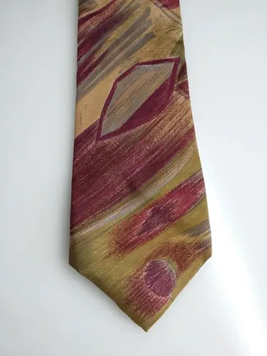 Gravata de Seda Abstrata Florada Roberto Negri