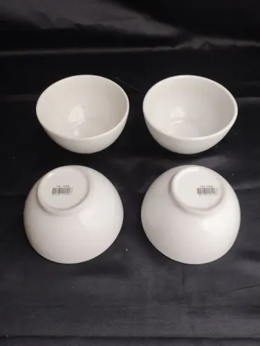 4 Tigela de porcelana branco novo 400 ml