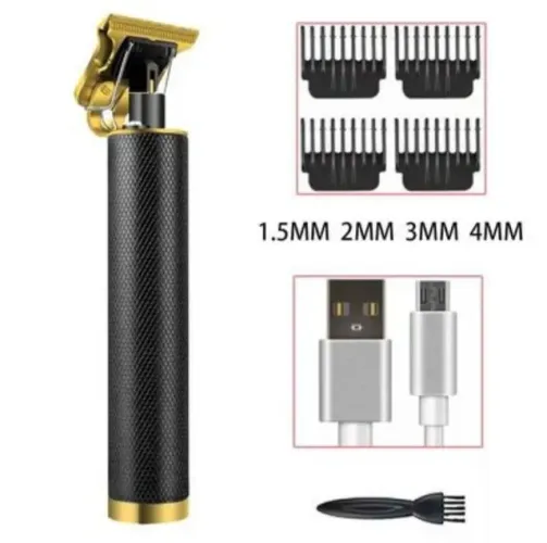 Máquininha profissional de cortar cabelo e barba recarregável via USB sem fio