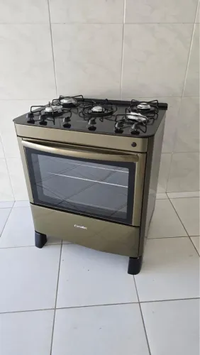 Fogão Esmaltec 5 bocas mesa de vidro