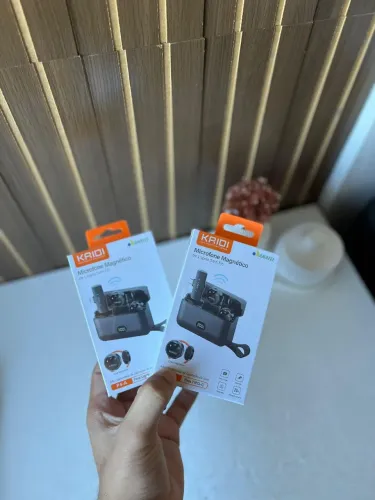 Microfone Magnético KAIDI de Lapela Sem Fio