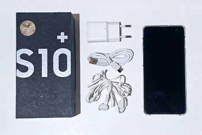 Celular Samsung Galaxy S10+ Plus 128Gb Branco + Caixa + Carregador + Fone + Capinha