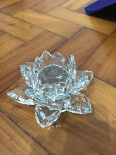 Flor de Lótus de Cristal Decorativa