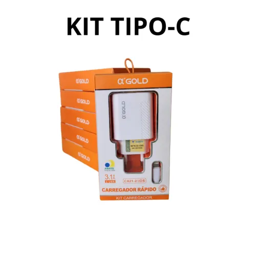 Carregador Tipo-C 3.1A 2 USB - ? Gold