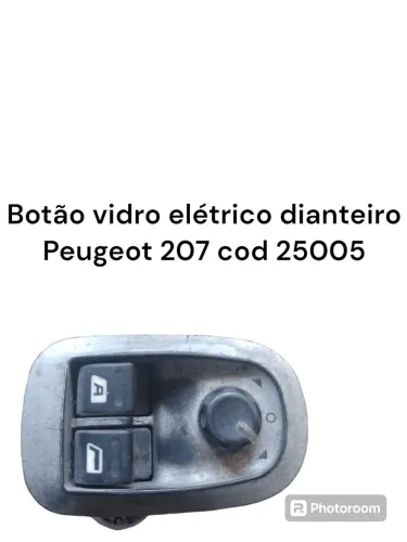 Botão Do Vidro Elétrico Dianteiro Peugeot 207 Cod 25005
