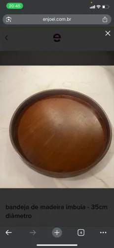bandeja de madeira imbuia - 35cm diâmetro
