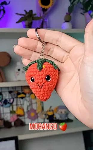 Promoção Morango do Amor Maçã Chaveiros Personalizados Amigurumi Crochê Artesanal