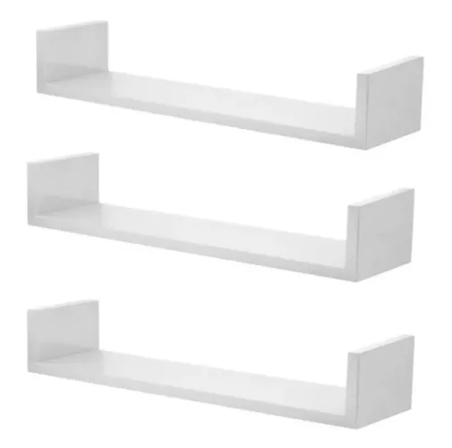 3 prateleiras em MDF branco