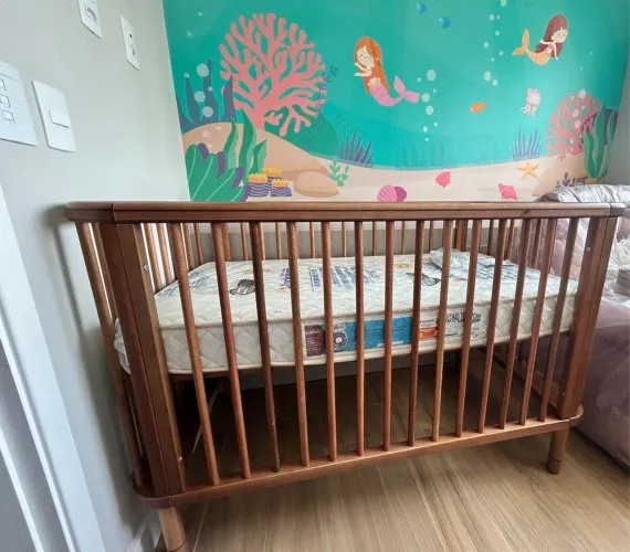 Berço Evolutivo Joy 3 em 1 (Mini Berço + Berço + Cama)