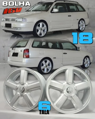 Jogo de Rodas Aro 18 Volkswagen gol gti 16v bola 4x100 Prata novas 