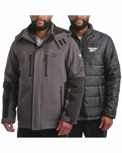 Jaqueta 3 em 1 Reebok Softshell (GG) com casaco acolchoado removível