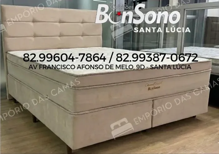 Cama king bonsono Base bipartida e colchao molas pocket ensacadas queridinha de hoteis