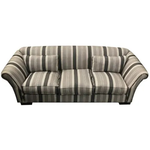 Sofá 3 lugares com tecido novo cinza - assentos soltos - acompanha 2 almofadas C 212cm x L