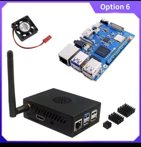 Orange Pi 3B 4G (lacrado) + Case + Cartão de memória + Fonte