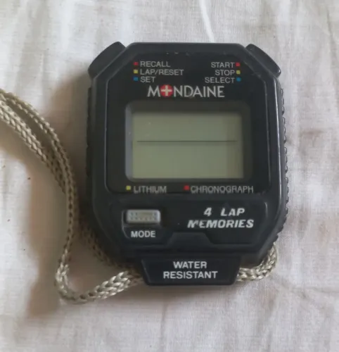 Cronômetro mondaine funcionando perfeitamente bateria nova relógio corrida contador volta