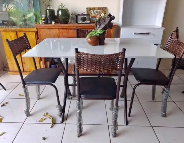 Mesa de Jantar 4 Cadeiras 1.20x75 Entrega Grátis