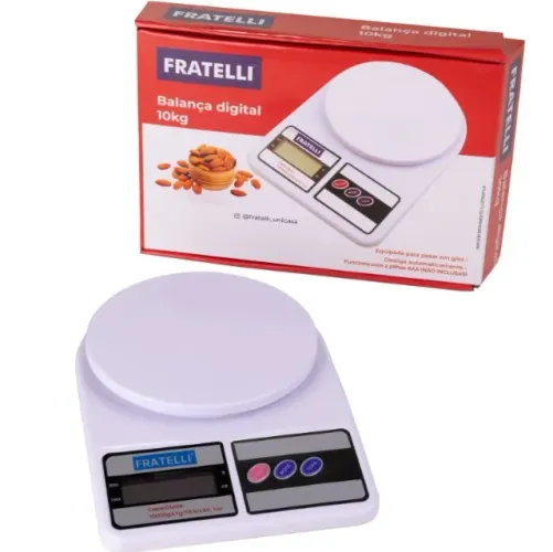 Balança Digital de Cozinha, Até 10 kg, Escala 1 grama