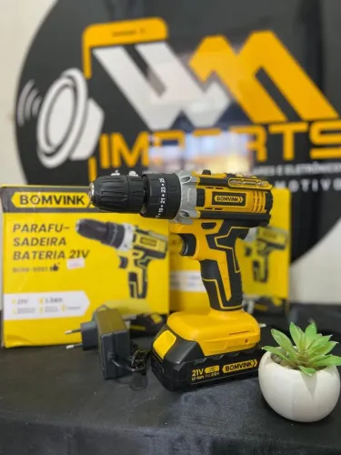 Parafusadeira Furadeira BOMVINK 21V Bateria Recarregável + Carregador