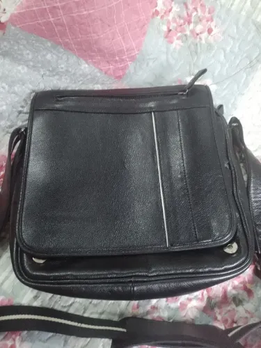 Bolsa expopelly masculina couro semi nova