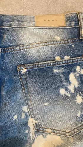 Calça jeans Mnmi importada desteoid azul c detalhes e zíper barra ram 34/ 44 