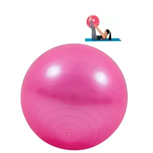 Bola inflável de exercício Yoga Pilates 65 cm P/ Relaxamento Alongamento 