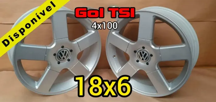 Rodas 18x6 Gol TSI 4x100 Prata novas Volkswagen 