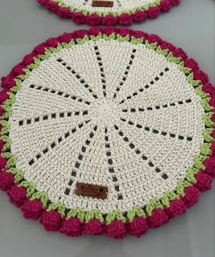 Souplast de crochê - mesa posta 