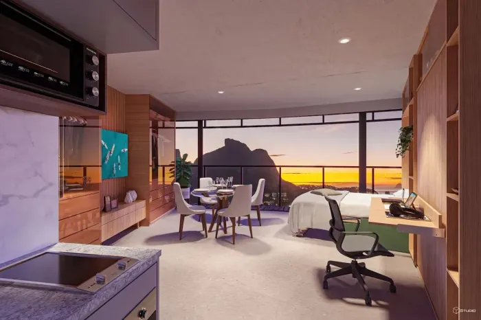 Studio de 40m² na Barra da Tijuca - Niemeyer 360