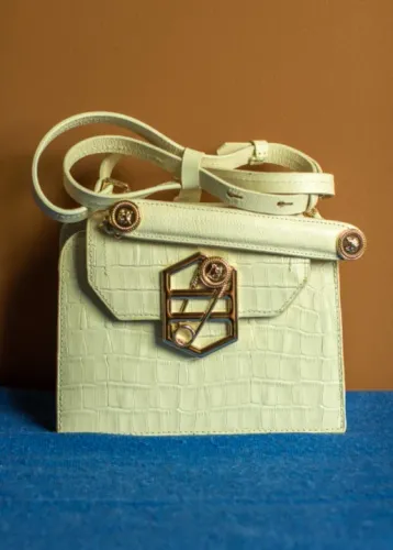 Bolsa Arezzo Tiracolo Off-White Couro Croco Kopen Média