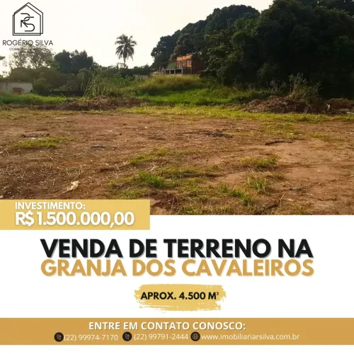 Imóvel para venda possui 4500 metros quadrados em Novo Cavaleiro - Macaé - RJ