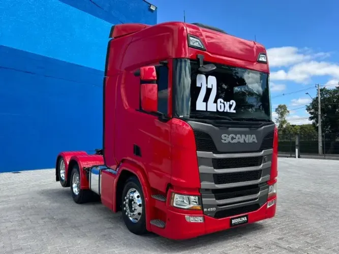Caminhão Scania R 450 6x2 ano 2022/2022 Vermelho Teto alto 450 