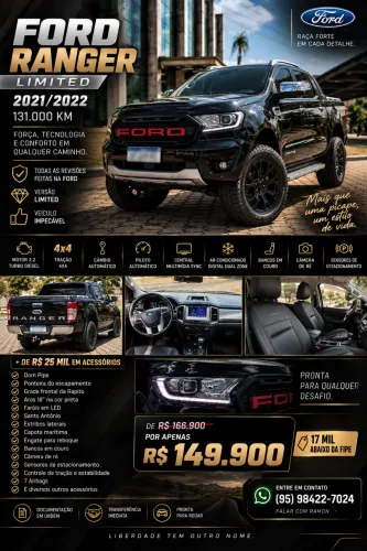 Ford Ranger Limited 3.2 20V 4X4 CD Aut. Dies. 2022