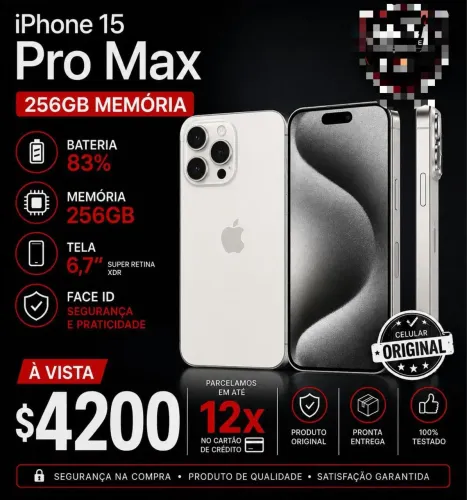 iPhone 15 pro max- 258GB memória