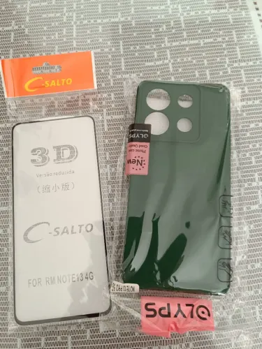 Capa para Redmi 13 pro 5g verde com película 3d