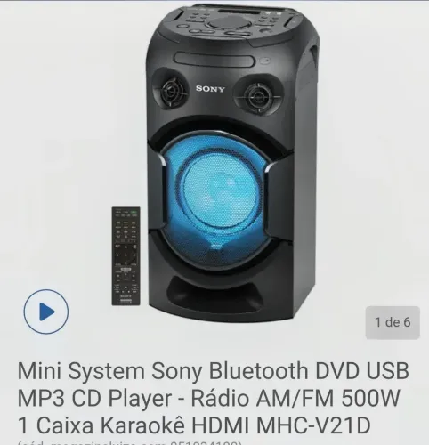 caixa Bluetooth Sony