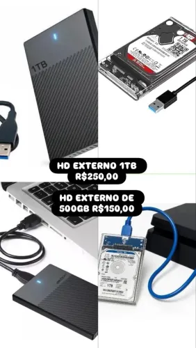 HD EXTERNO 1TB e 500GB ( ACEITO CARTÃO )