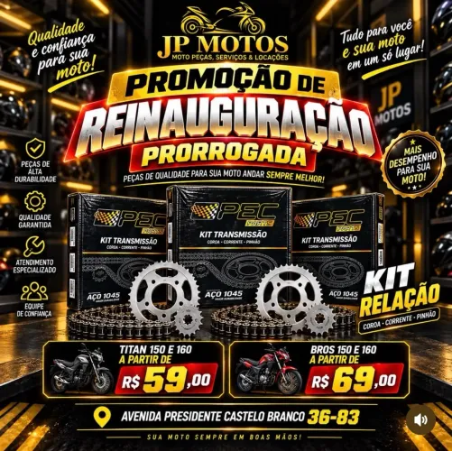 PROMOÇÃO KIT RELAÇÃO Titan/Fan 150-160