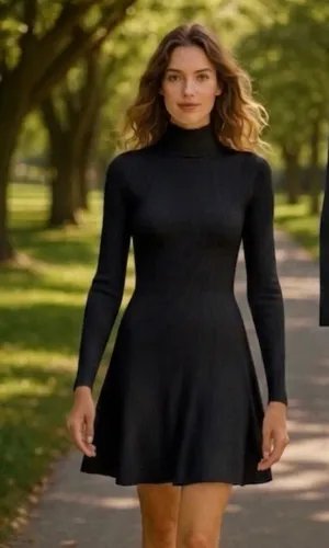 Vestido curto Renner TAM M gola alta  preto 