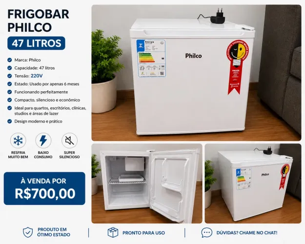 FRIGOBAR PHILCO 47L - 220V | SEMINOVO