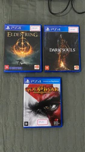 Jogos PS4 originais | Elden Ring + Dark Souls + God of War