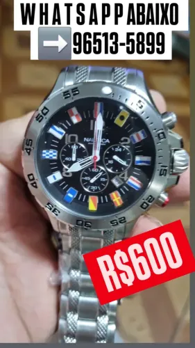 Relogio NAUTICA BANDEIRAS MOSTRADOR PRETO - ENTREGAMOS