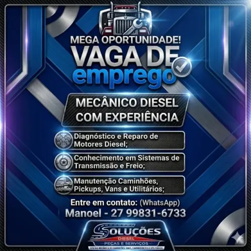 Vaga de Emprego - Mecânico Diesel