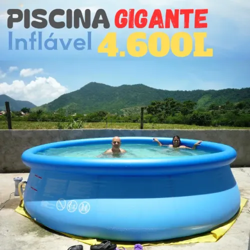 PISCINA GIGANTE INFLÁVEL REDONDA BESTWAY FAST SET 4.600 LITROS 3,05M X 3,05M X 76CM 