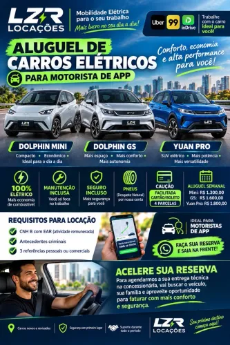 Aluguel Veículos Elétricos - Motorista APP