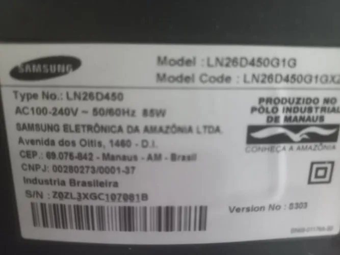 TV monitor Samsung ln26d450 tela com defeito placas ok