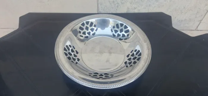 Cesto de Pães / Fruteira Antiga Tramontina em Aço Inox 