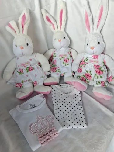 Anjos Baby kit com 3 coelhinhas e 2 bodys