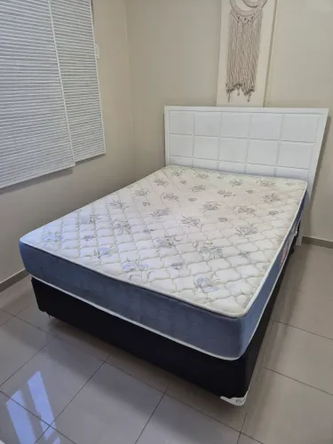 Cama box e colchão Castor casal com cabeceira
